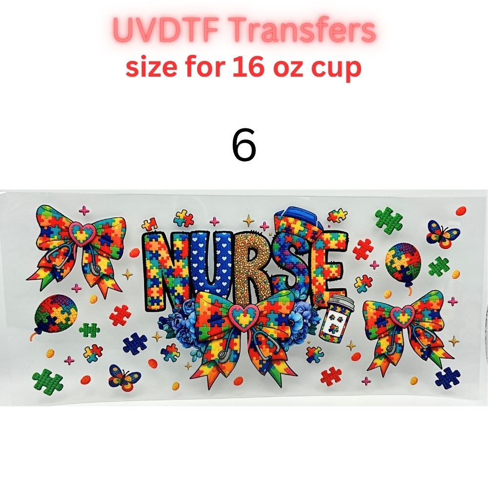 Nurse UV DTF Cup Wrap for 16oz Glass Can | Medical CNA LPN Healthcare Tumbler Transfer | Cute Nurse Life Drinkware Decal