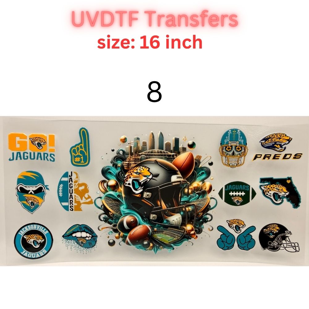 Football Team Inspired UVDTF Cup Wrap | 16oz Libbey Glass Transfer | Sports Fan Tumbler Wrap | Game Day Cup Decal | Football Lover Gift
