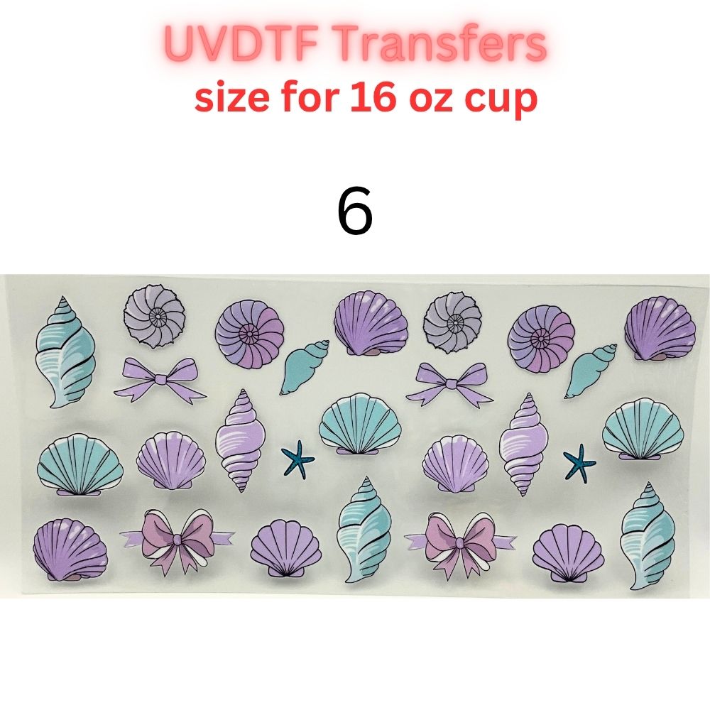 Summer Vacation UV DTF Cup Wraps | 16oz Tumbler Transfers | Beach, Cruise, Tropical, Sea Life & Floral Designs
