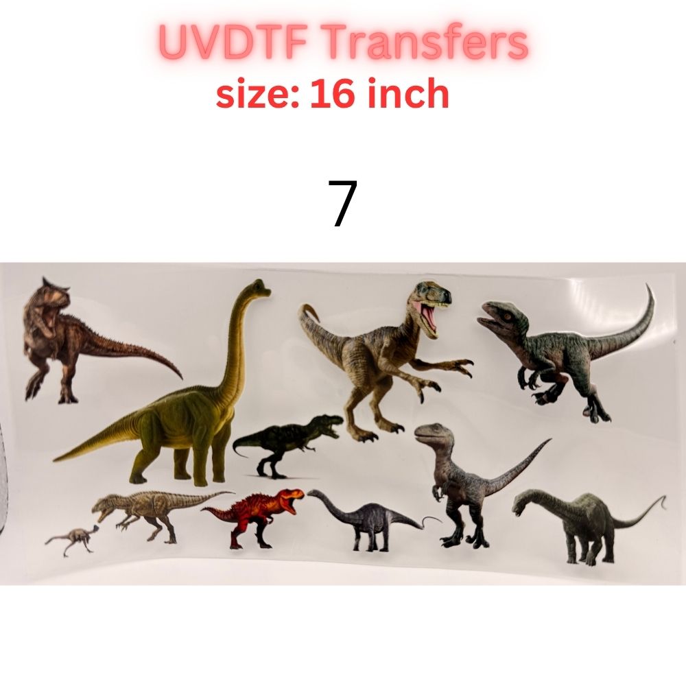 Realistic Dinosaur UVDTF Cup Wrap | T-Rex Breakthrough Design 16oz Libbey Glass Wrap | Jurassic Style Tumbler Transfer | Dino Lover Decal