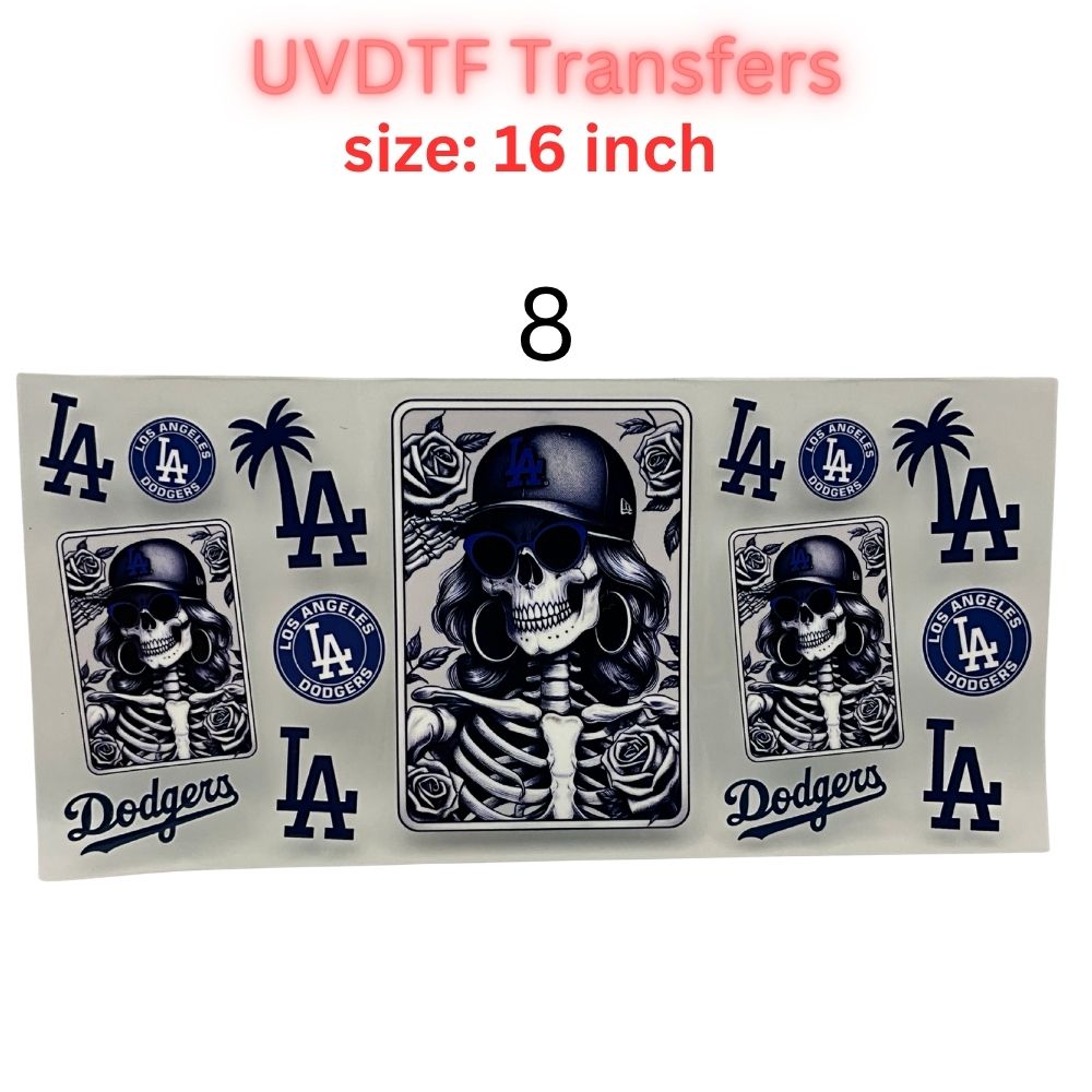 Baseball Game Day UV DTF Transfer Sheet – 16 Inch | Blue & White Sports Inspired Wraps