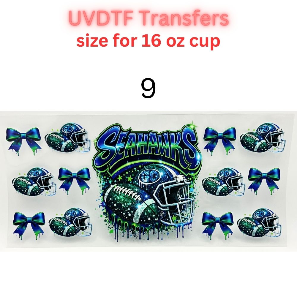 Sports Fan Inspired UV DTF Cup Wrap for 16 oz Glass Can | Football Fan Transfer Decal | Waterproof Permanent Cup Sticker | Multiple Styles