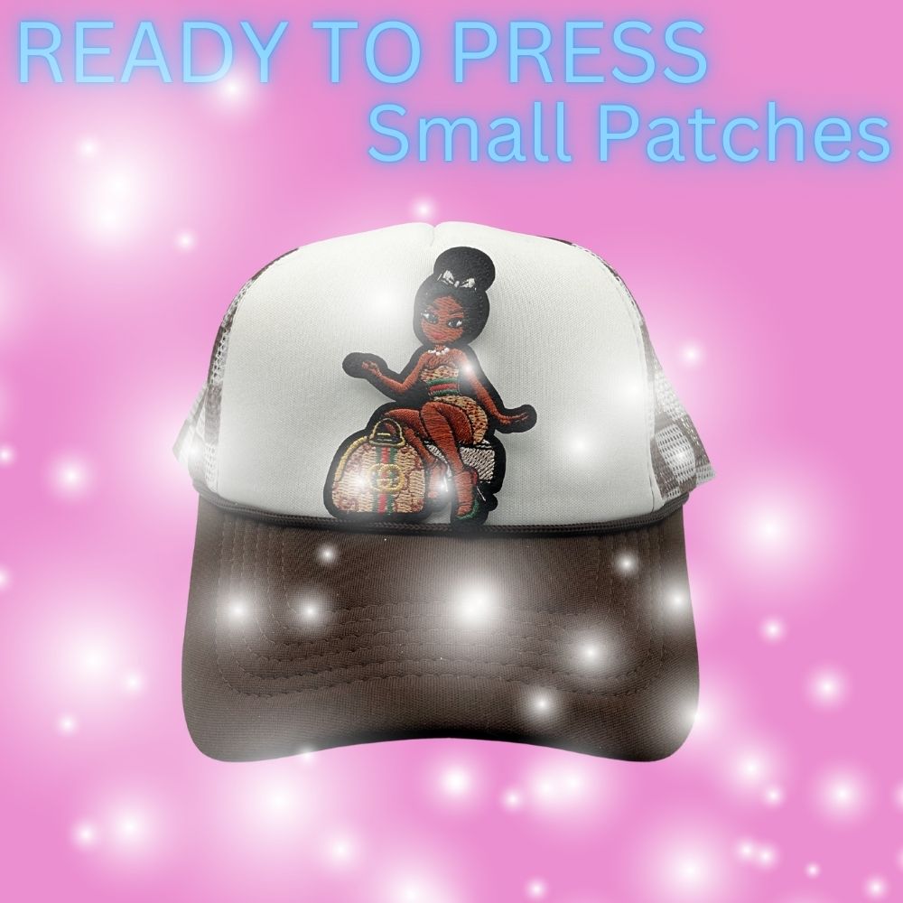Ready-to-Press Small Fashion Girl Embroidered Patches | Trendy Cartoon Style | Heat Press Appliqués