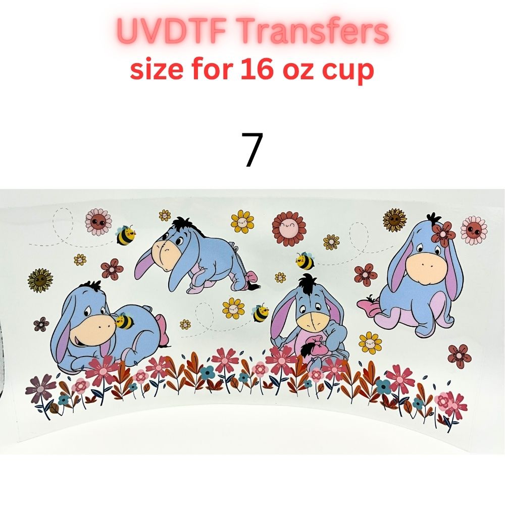 Cute Cartoon UV DTF Cup Wrap for 16oz Glass Can | Retro Strawberry, Farm Animals, Bear & Bird Drinkware Transfer