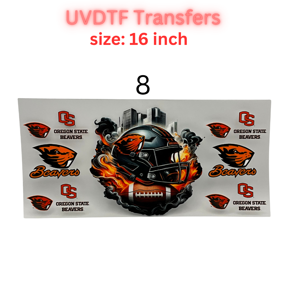 Football Helmet City Vibes UV DTF Transfer Sheet – 16 Inch | Game Day Inspired Designs