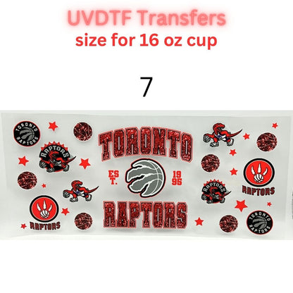 Pro Basketball City Team Inspired Wraps | UVDTF 16oz Glass Can Transfer | Pro Hoops Fan Cup Decals | Game Day Tumbler Wrap