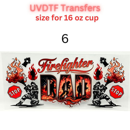 Patriotic & Blue Collar UV DTF Cup Wraps | 16oz Tumbler Transfers | Fishing, Firefighter, Military, Dad Life, Americana Designs