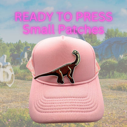 Ready to Press Dinosaur Patches – Cute Embroidered Heat Press Patches for Hats, Kids Shirts & DIY Apparel