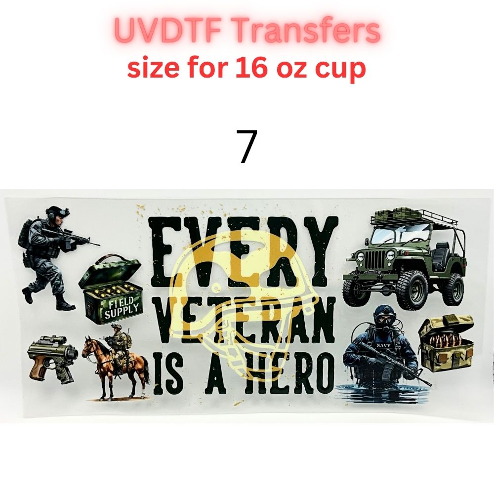 Patriotic & Blue Collar UV DTF Cup Wraps | 16oz Tumbler Transfers | Fishing, Firefighter, Military, Dad Life, Americana Designs