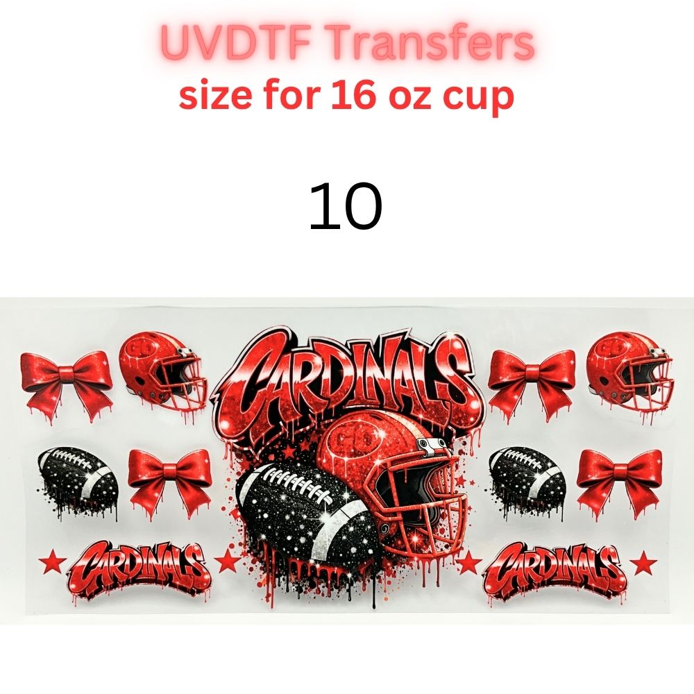 Sports Fan Inspired UV DTF Cup Wrap for 16 oz Glass Can | Football Fan Transfer Decal | Waterproof Permanent Cup Sticker | Multiple Styles