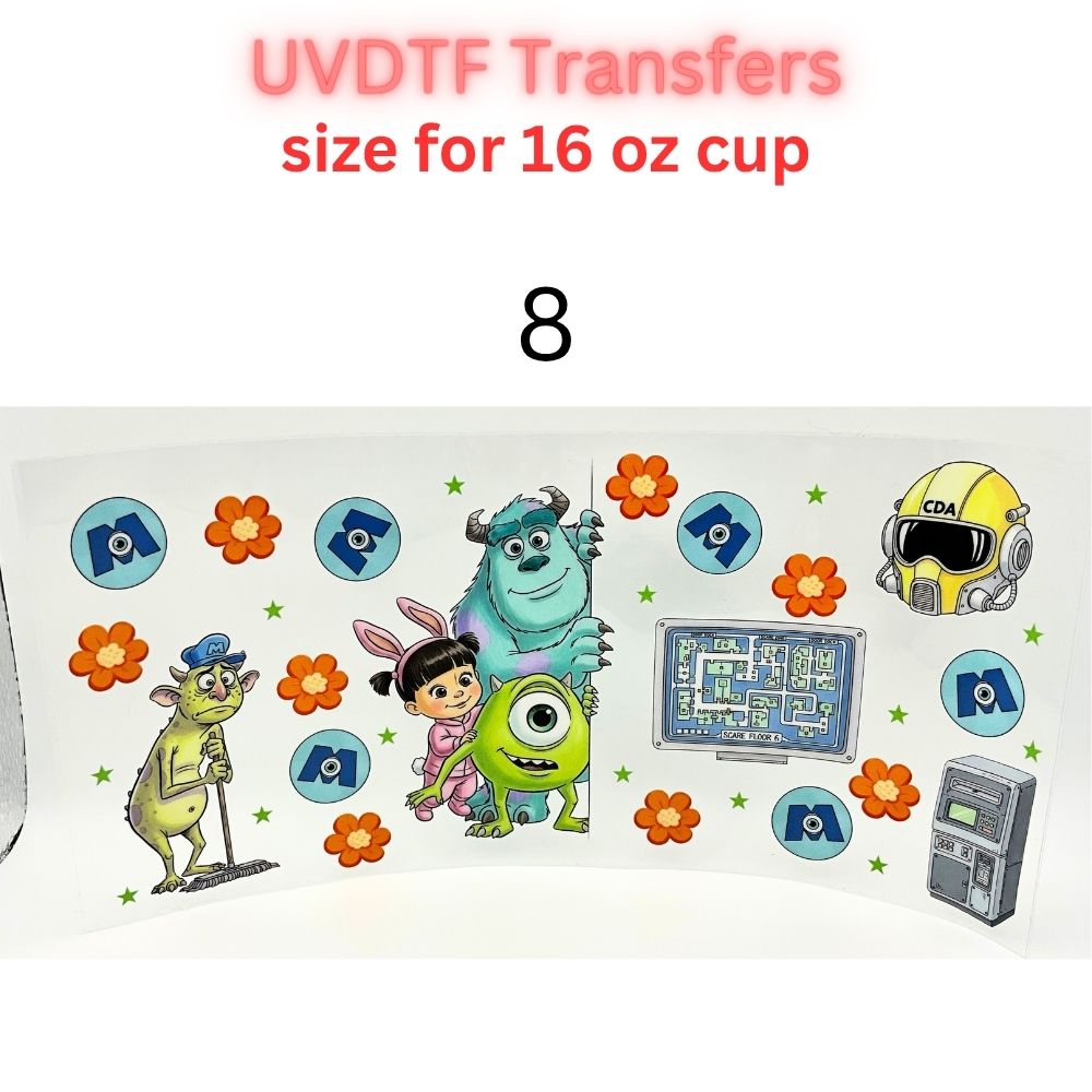 Cute Cartoon UV DTF Cup Wrap for 16oz Glass Can | Retro Strawberry, Farm Animals, Bear & Bird Drinkware Transfer