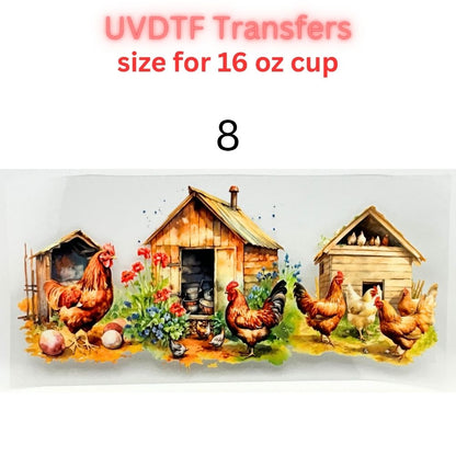 Western UVDTF Cup Wrap | Country Cowgirl Tumbler Decal | Floral Skull & Farmhouse Designs | 16oz Glass Cup Transfer