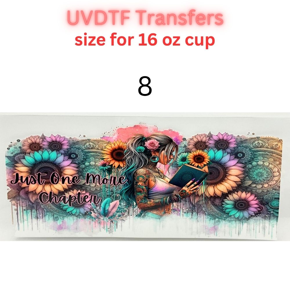 Boho Floral UV DTF Cup Wrap for 16oz Glass Can | Western Cowgirl, Book Lover & Sunflower Tumbler Decal | Aesthetic Drinkware Transfer