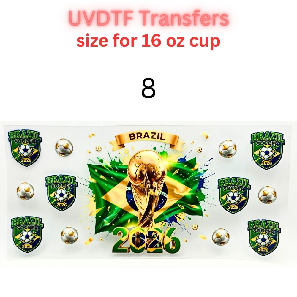 Soccer Tournament Cup Wraps 2026 | UVDTF 16oz Glass Can Wrap | Country-Inspired Football Designs | World Sports Fan Decals