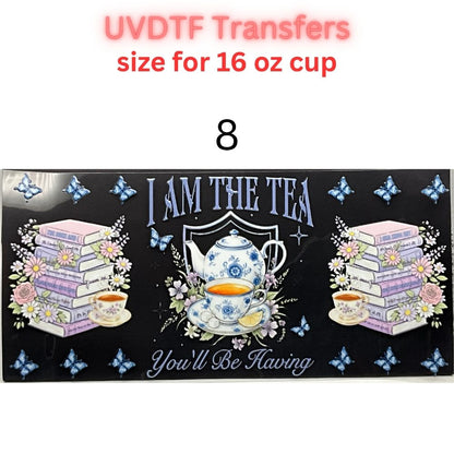 Regency Tea Party UVDTF Cup Wraps | Vintage Tea Aesthetic Transfers | Floral Tea Cup Designs | 16oz Glass Cup Wrap Decals