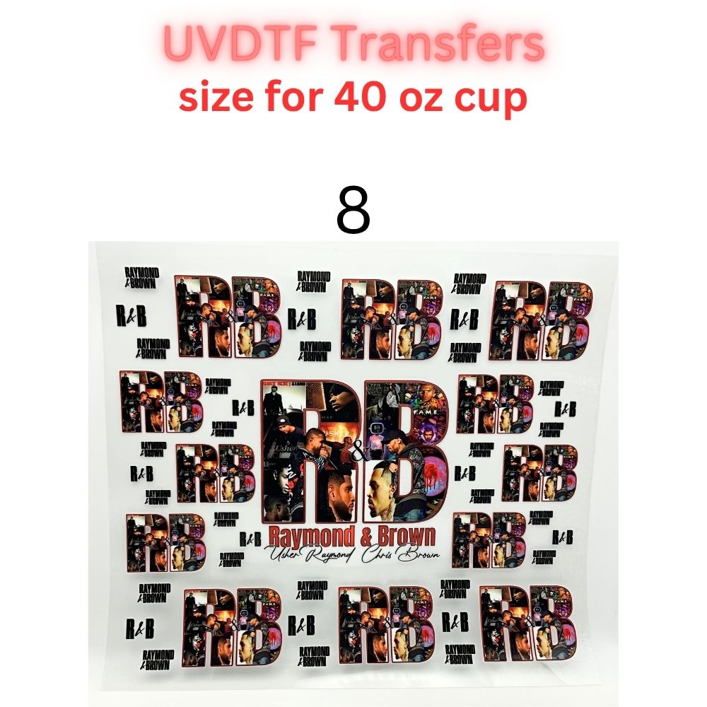 R&B Music Inspired UV DTF Cup Wrap | 16oz & 40oz Tumbler Transfer | Retro Hip Hop & R&B Singer Aesthetic