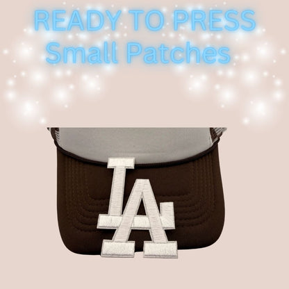 Ready-to-Press Small LA Letter Patches | Chenille Embroidered Iron-On Appliqués | Multiple Colors & Styles