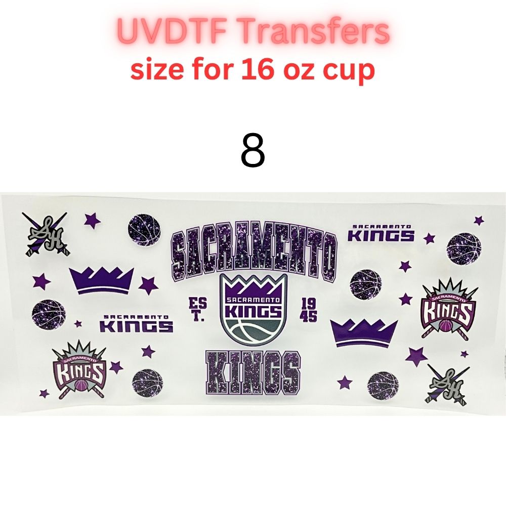 Pro Basketball City Team Inspired Wraps | UVDTF 16oz Glass Can Transfer | Pro Hoops Fan Cup Decals | Game Day Tumbler Wrap
