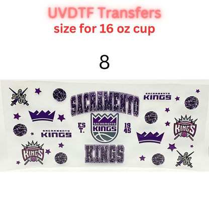 Pro Basketball City Team Inspired Wraps | UVDTF 16oz Glass Can Transfer | Pro Hoops Fan Cup Decals | Game Day Tumbler Wrap