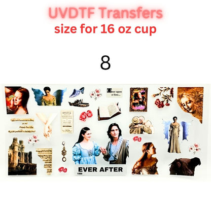 Romantic Movie Aesthetic UVDTF Wrap | Vintage Love Story Tumbler Decal | Dark Romance & Retro Film Inspired | 16oz Glass Cup Transfer