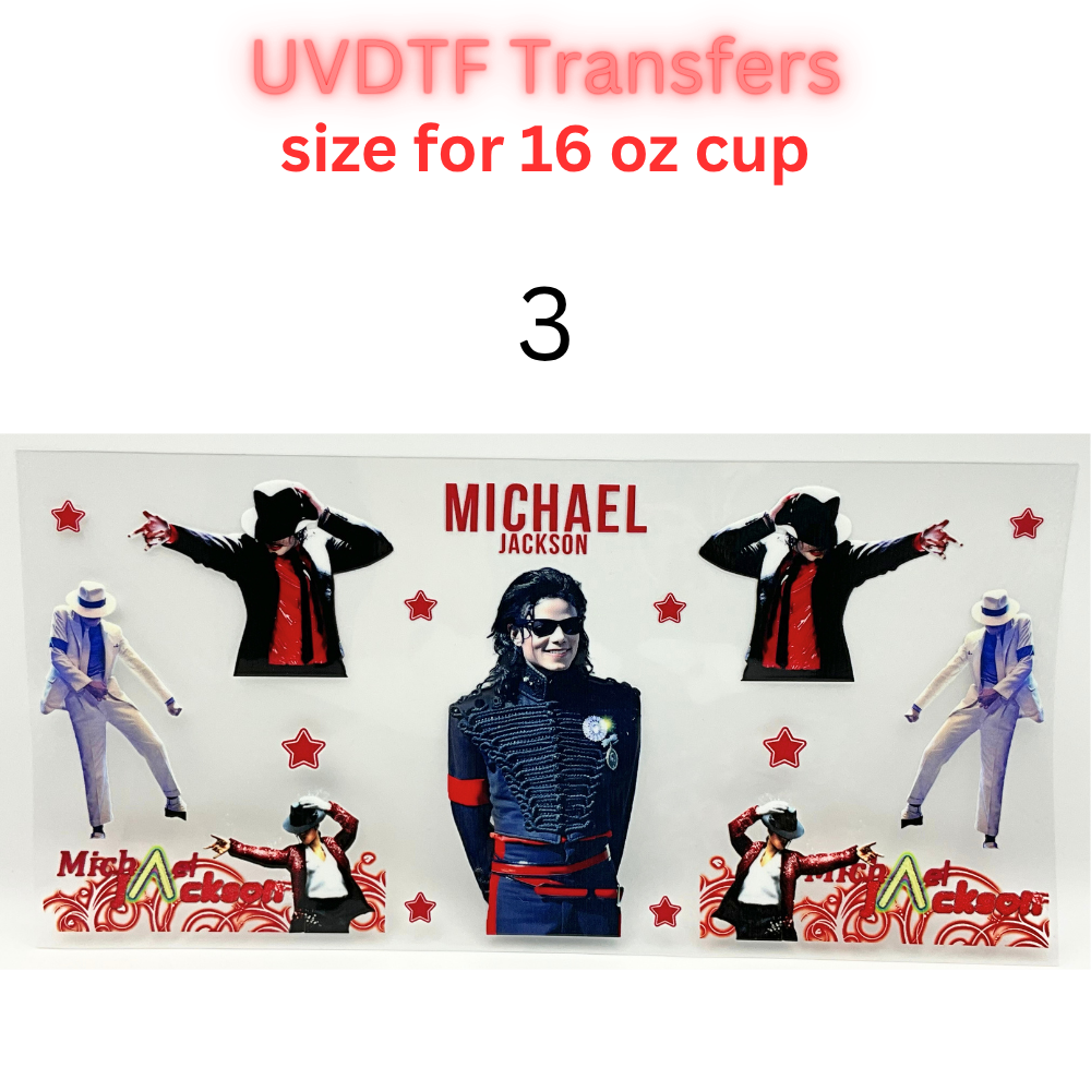 Music Era Inspired UV DTF Cup Wrap | Retro Pop Legend Inspired | 16 oz Libbey Glass Wrap | UV DTF Transfer