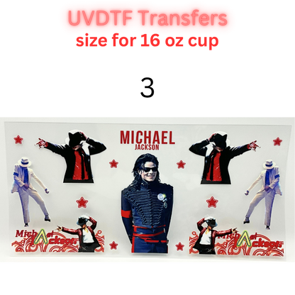 Music Era Inspired UV DTF Cup Wrap | Retro Pop Legend Inspired | 16 oz Libbey Glass Wrap | UV DTF Transfer