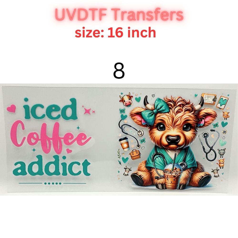 Nurse UVDTF Cup Wrap | 16oz Glass Can Transfer | Nurse Life Tumbler Decal | Healthcare Gift | RN CNA Medical Wrap