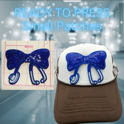 READY TO PRESS – Sequin Bow Stethoscope Patches