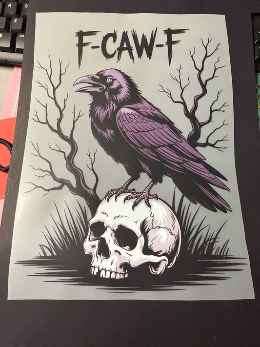 ⚡ Gothic Raven & Skull Heat Transfer – Dark Edgy Ready-to-Press Patch ⚡