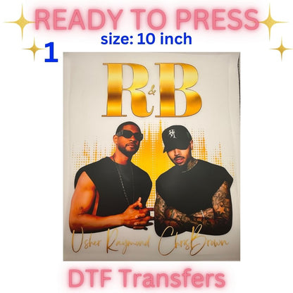 R&B Inspired DTF Transfers | Music Tour Style Ready To Press Heat Transfers | Concert Inspired Apparel Graphics