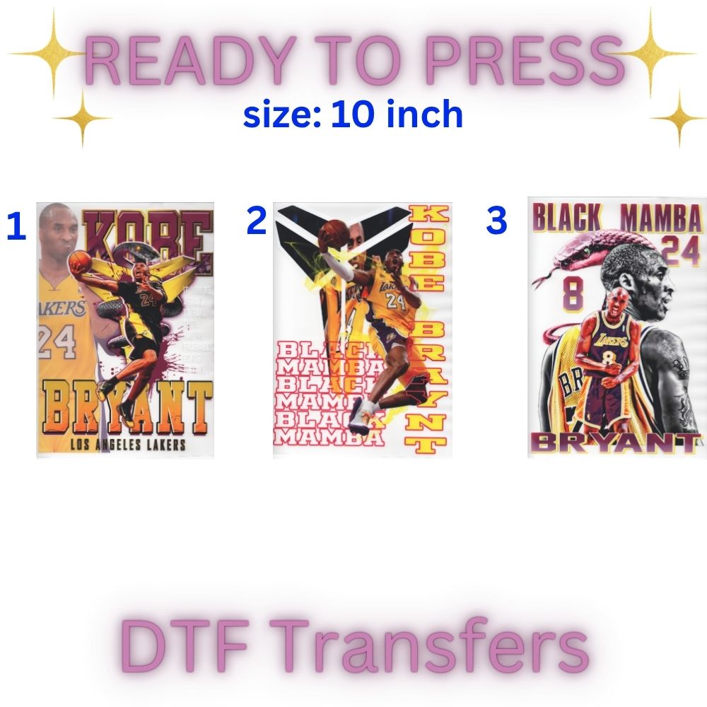 Basketball Legend Inspired DTF Transfers | 10 Inch Heat Press Designs | Athlete Tribute Style Graphics