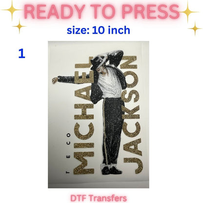 King of Pop Inspired DTF Transfer | Music Legend Tribute Heat Transfer | Ready to Press | 10 Inch Transfer | Dance Icon Design