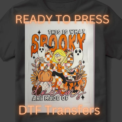 Halloween Spooky Liz DTF Transfer – Trick-or-Treat Heat Press Design (10-Inch Ready to Press)
