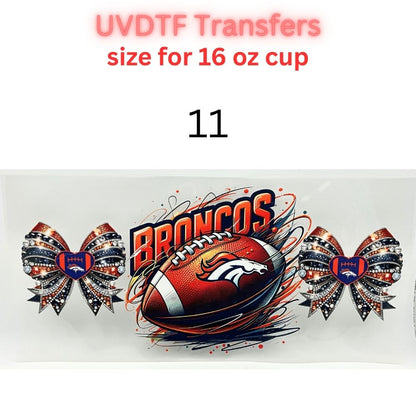 Sports Fan Inspired UV DTF Cup Wrap for 16 oz Glass Can | Football Fan Transfer Decal | Waterproof Permanent Cup Sticker | Multiple Styles