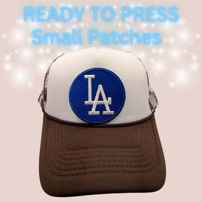 Ready-to-Press Small LA Letter Patches | Chenille Embroidered Iron-On Appliqués | Multiple Colors & Styles