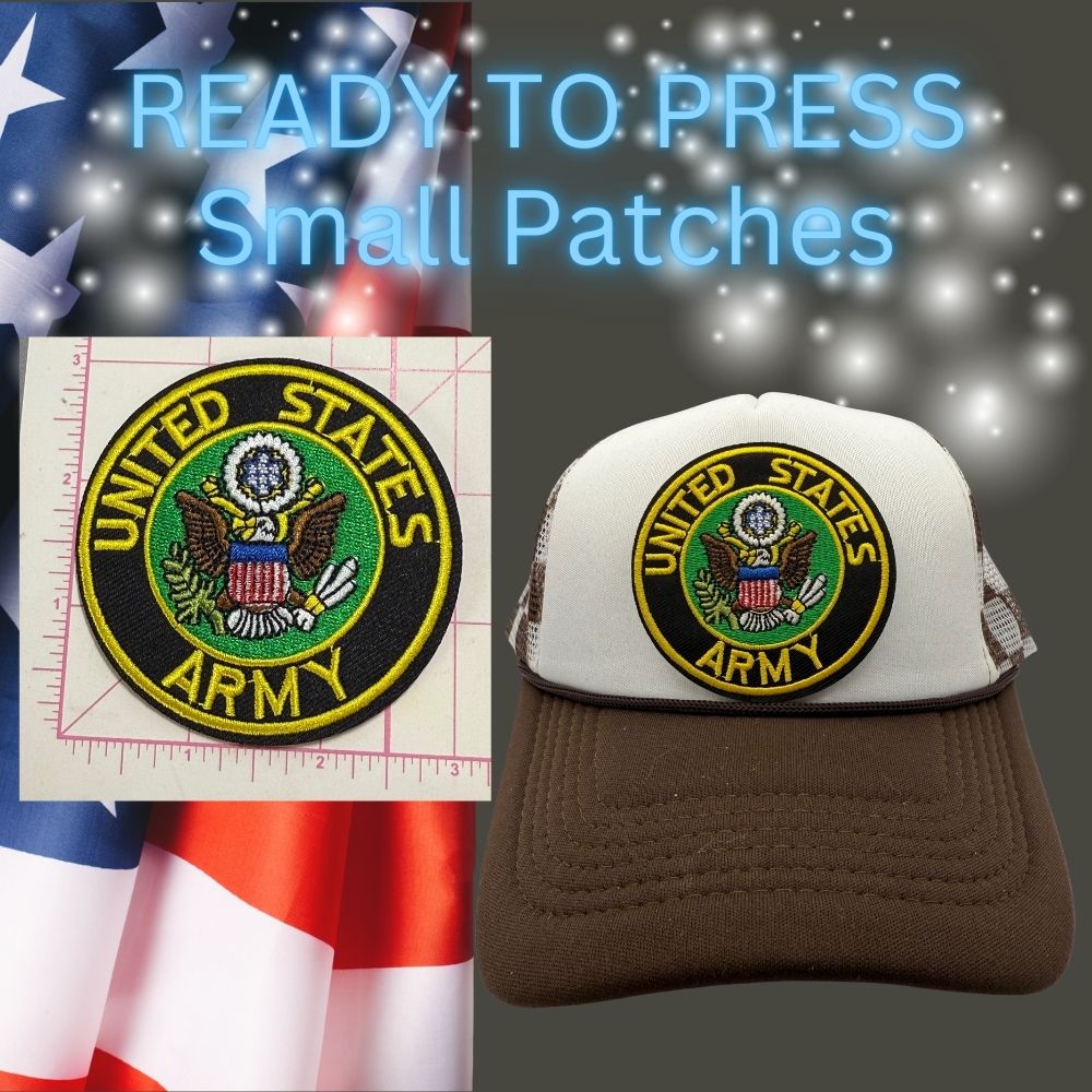 Ready-to-Press Small Military Patches – Perfect for Hats, Jackets & More