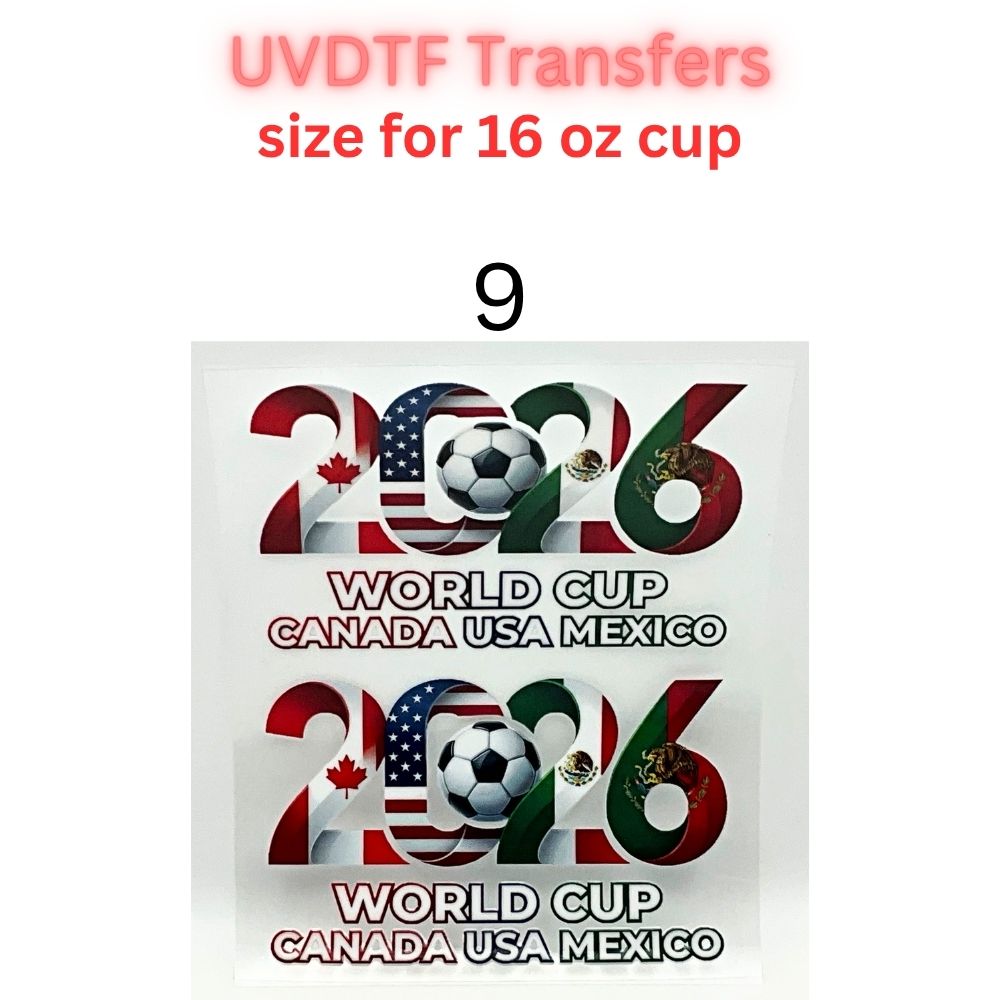 Soccer Tournament Cup Wraps 2026 | UVDTF 16oz Glass Can Wrap | Country-Inspired Football Designs | World Sports Fan Decals