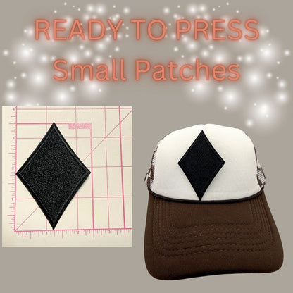 READY TO PRESS Small Patches – Heart, Spade, Clubs, Diamonds & Vegas Designs | Hat Patches | Embroidery Iron-On Patch | Trucker Hat Accessories