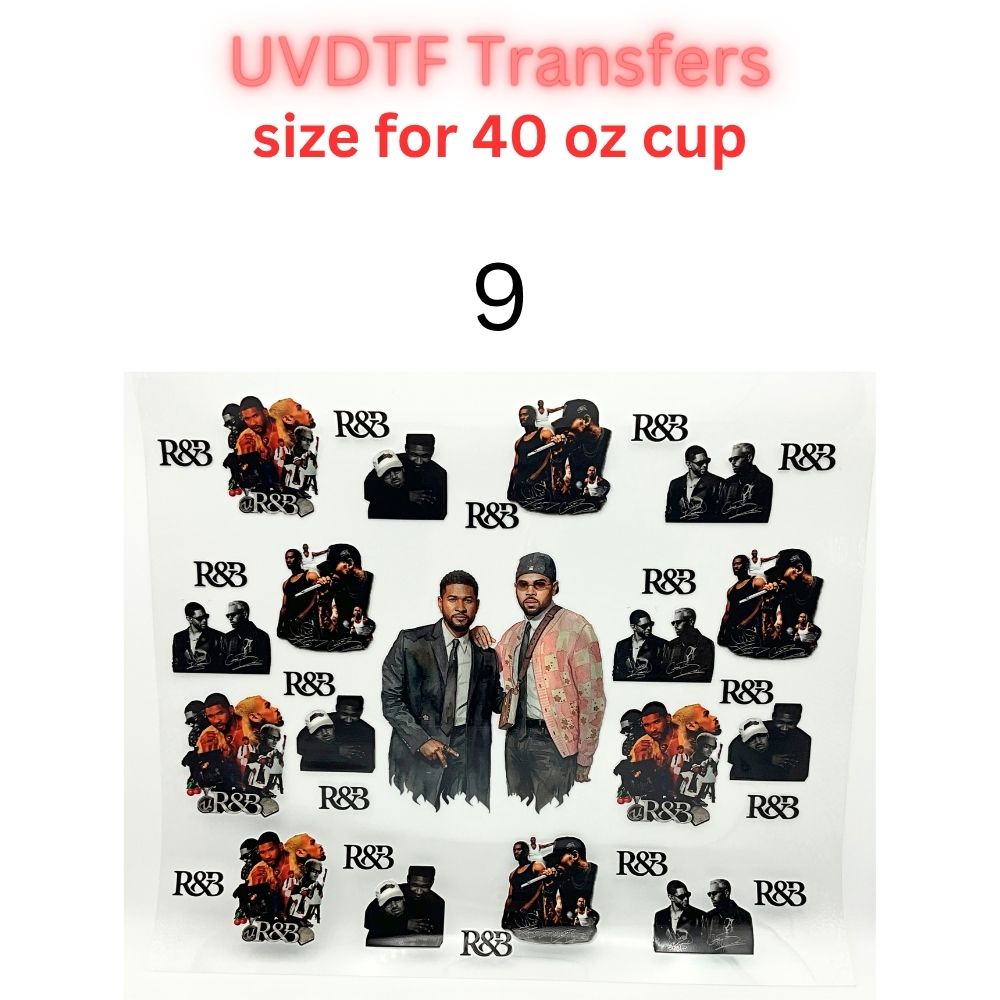 R&B Music Inspired UV DTF Cup Wrap | 16oz & 40oz Tumbler Transfer | Retro Hip Hop & R&B Singer Aesthetic