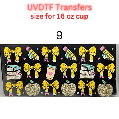 Teacher UVDTF Cup Wrap | 16oz Libbey Glass Transfer | Best Teacher Gift | School Tumbler Decal | Teacher Life Wrap