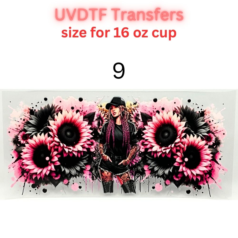 Western UVDTF Cup Wrap | Country Cowgirl Tumbler Decal | Floral Skull & Farmhouse Designs | 16oz Glass Cup Transfer