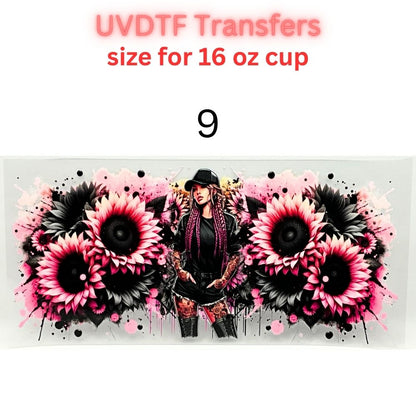 Western UVDTF Cup Wrap | Country Cowgirl Tumbler Decal | Floral Skull & Farmhouse Designs | 16oz Glass Cup Transfer
