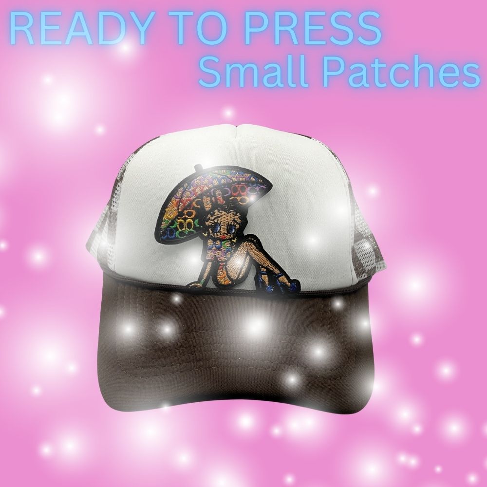 Ready-to-Press Small Fashion Girl Embroidered Patches | Trendy Cartoon Style | Heat Press Appliqués