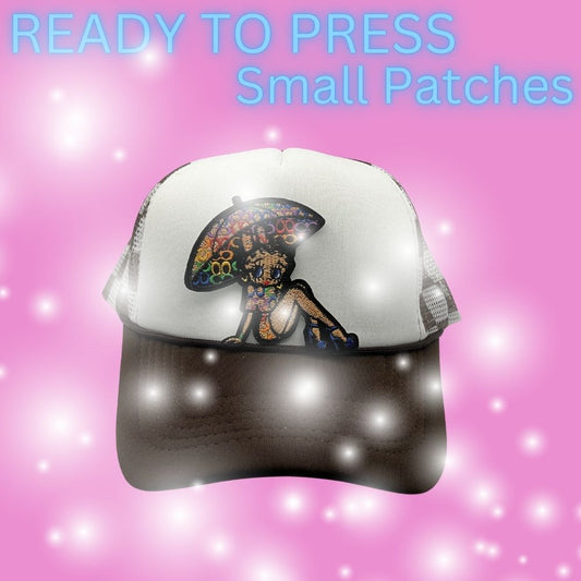 Ready-to-Press Small Fashion Girl Embroidered Patches | Trendy Cartoon Style | Heat Press Appliqués