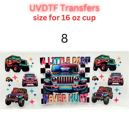 Mom Life & Lifestyle UV DTF Cup Wraps | 16oz Tumbler Transfers | Cheer, Floral, Grandma, Self-Love & Off-Road Designs