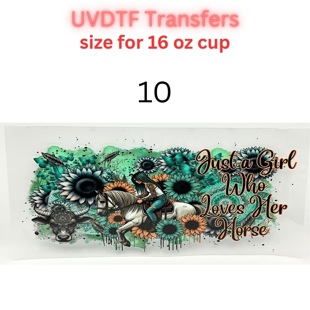 Boho Floral UV DTF Cup Wrap for 16oz Glass Can | Western Cowgirl, Book Lover & Sunflower Tumbler Decal | Aesthetic Drinkware Transfer