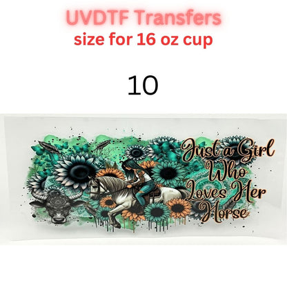 Boho Floral UV DTF Cup Wrap for 16oz Glass Can | Western Cowgirl, Book Lover & Sunflower Tumbler Decal | Aesthetic Drinkware Transfer