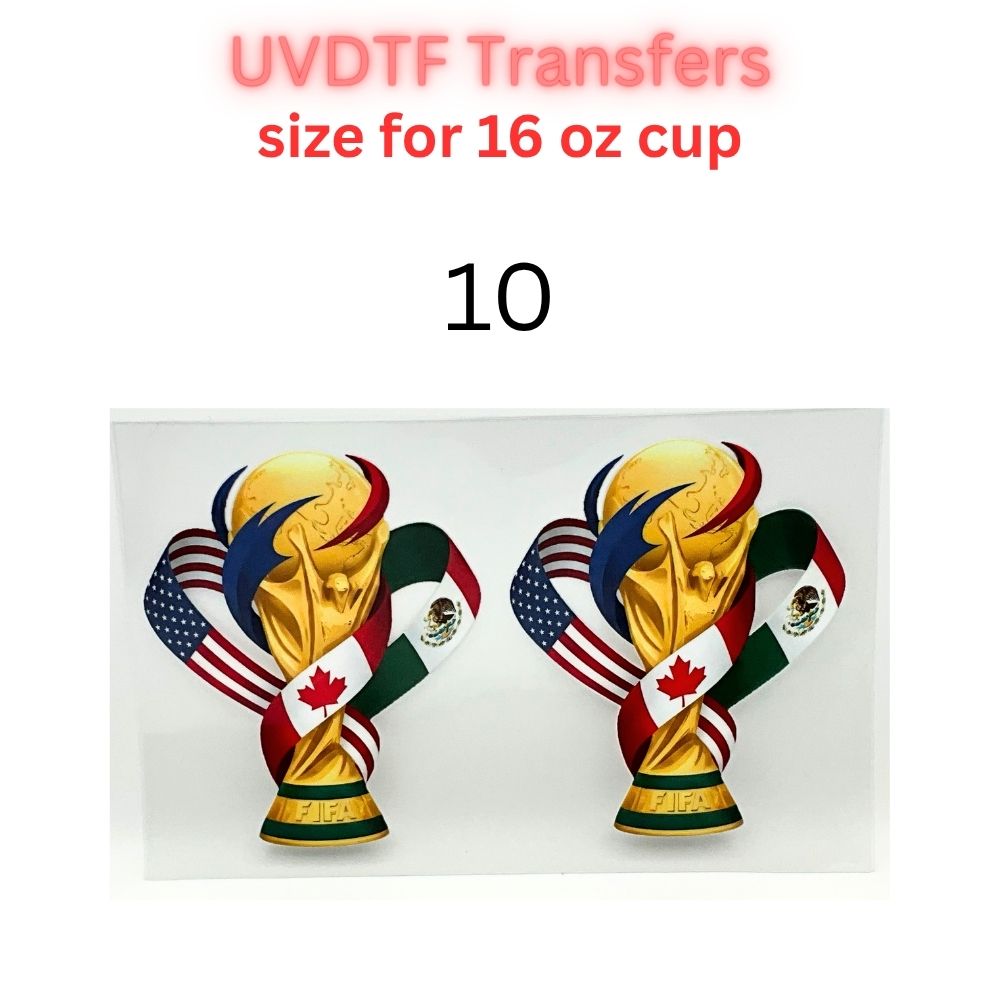 Soccer Tournament Cup Wraps 2026 | UVDTF 16oz Glass Can Wrap | Country-Inspired Football Designs | World Sports Fan Decals