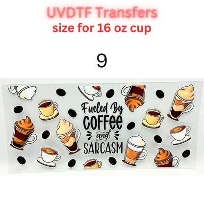 Cute Coffee & Lifestyle UV DTF Cup Wrap Bundle | 16oz & 40oz Tumbler Transfers | Funny, Western, Latina, Aesthetic Drinkware Decals