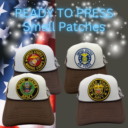 Ready-to-Press Small Military Patches – Perfect for Hats, Jackets & More